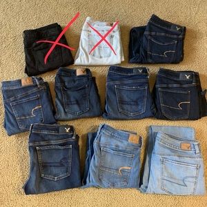 8 pairs of AMERICAN EAGLE JEANS